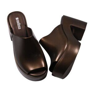 Melissa Hype Platform Slide Sandals in Bronze